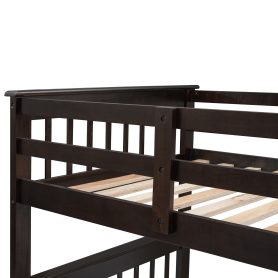 Stairway Twin-Over-Full Bunk Bed with Drawer, Storage and Guard Rail