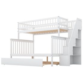 Twin Over Full Bunk Bed With Trundle And Staircase