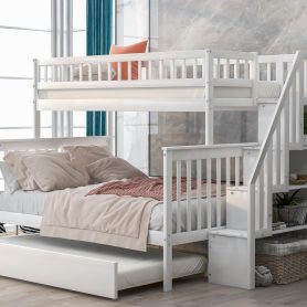 Twin Over Full Bunk Bed With Trundle And Staircase