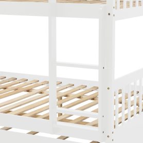Full Over Full Bunk Bed with Trundle, Convertible to 2 Full Size Platform Bed