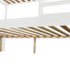 Full Over Full Bunk Bed with Trundle, Convertible to 2 Full Size Platform Bed