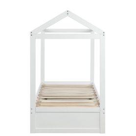 Twin Size House Bed With Trundle, Can Be Decorated