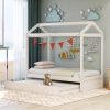 Twin Size House Bed With Trundle, Can Be Decorated