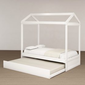 Twin Size House Bed With Trundle, Can Be Decorated
