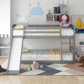 Twin Over Twin Bunk Beds With Convertible Slide And Ladder
