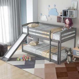 Twin Over Twin Bunk Beds With Convertible Slide And Ladder