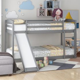 Twin Over Twin Bunk Beds With Convertible Slide And Ladder