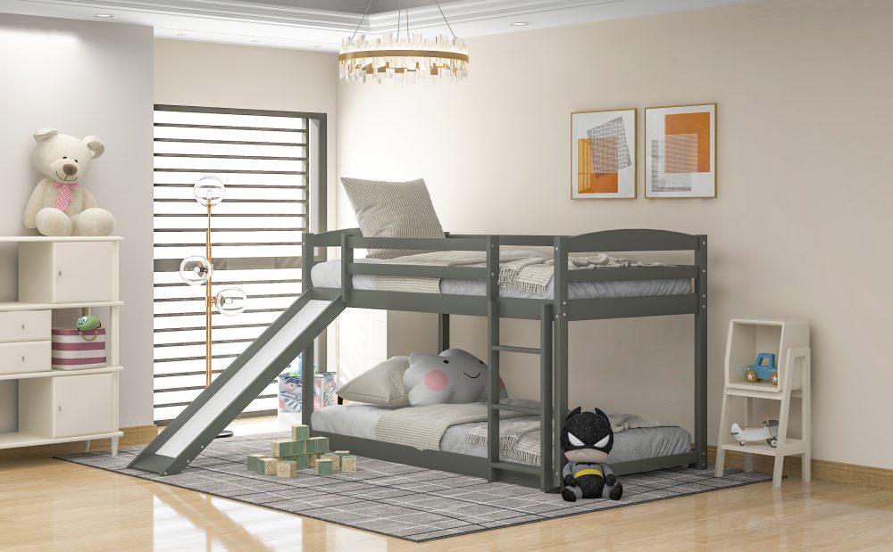 Twin Over Twin Bunk Beds With Convertible Slide And Ladder | Cool Kids Bed