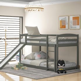 Twin Over Twin Bunk Beds With Convertible Slide And Ladder