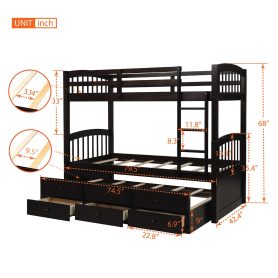 Twin Bunk Bed with Ladder, Safety Rail, Twin Trundle Bed with 3 Drawers 31 Twin Bunk Bed with Ladder, Safety Rail, Twin Trundle Bed with 3 Drawers