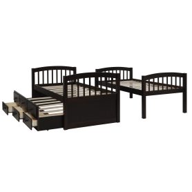 Twin Bunk Bed with Ladder, Safety Rail, Twin Trundle Bed with 3 Drawers 28 Twin Bunk Bed with Ladder, Safety Rail, Twin Trundle Bed with 3 Drawers