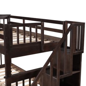 Stairway Twin-over-twin Bunk Bed With Three Drawers For Bedroom 26 Stairway Twin-over-twin Bunk Bed With Three Drawers For Bedroom