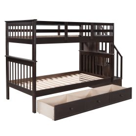 Stairway Twin-over-twin Bunk Bed With Three Drawers For Bedroom 24 Stairway Twin-over-twin Bunk Bed With Three Drawers For Bedroom