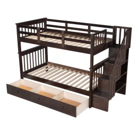 Stairway Twin-over-twin Bunk Bed With Three Drawers For Bedroom 21 Stairway Twin-over-twin Bunk Bed With Three Drawers For Bedroom