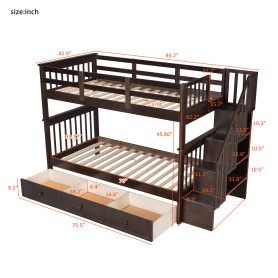 Stairway Twin-over-twin Bunk Bed With Three Drawers For Bedroom 22 Stairway Twin-over-twin Bunk Bed With Three Drawers For Bedroom