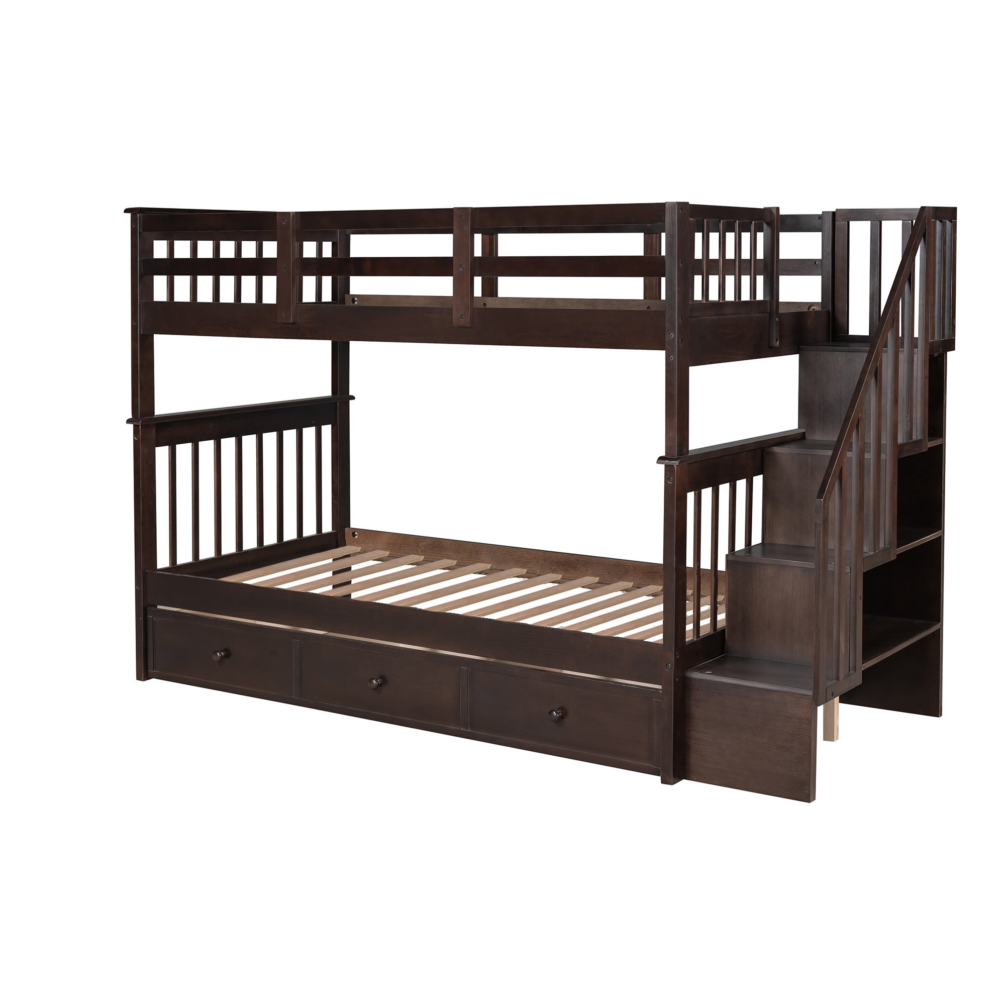Stairway Twin-over-twin Bunk Bed With Three Drawers For Bedroom 7 Stairway Twin-over-twin Bunk Bed With Three Drawers For Bedroom