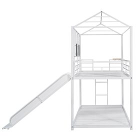 Metal Twin Over Twin Bunk Bed With Slide 35 Metal Twin Over Twin Bunk Bed With Slide
