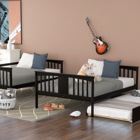 Full Over Full Bunk Bed With Twin Size Trundle And Ladder