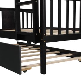 Full Over Full Bunk Bed With Twin Size Trundle And Ladder