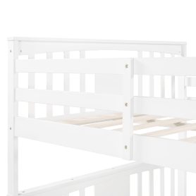 Full over Full Bunk Bed with Drawers and Ladder for Bedroom