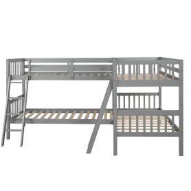 L-Shaped Bunk Bed With Ladder, Twin Over Twin 16 L-Shaped Bunk Bed With Ladder, Twin Over Twin