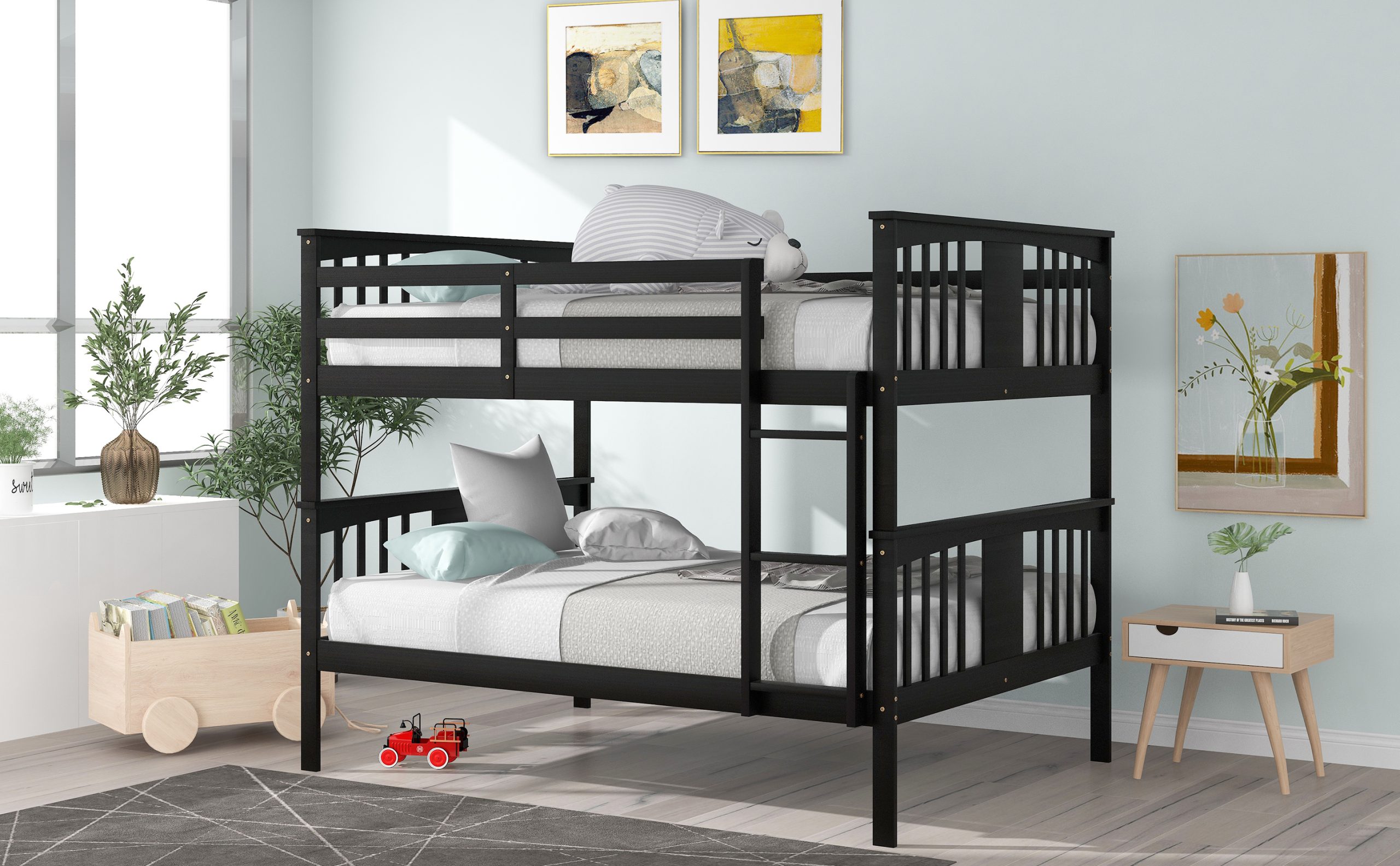 Full Over Full Bunk Bed With Ladder For Bedroom 14 Full Over Full Bunk Bed With Ladder For Bedroom