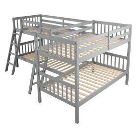 L-Shaped Bunk Bed With Ladder, Twin Over Twin 13 L-Shaped Bunk Bed With Ladder, Twin Over Twin