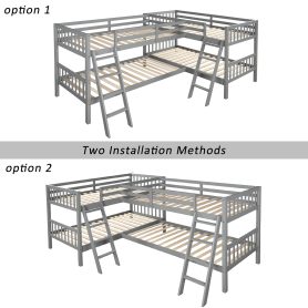 L-Shaped Bunk Bed With Ladder, Twin Over Twin 17 L-Shaped Bunk Bed With Ladder, Twin Over Twin