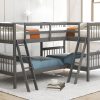 L-Shaped Bunk Bed With Ladder, Twin Over Twin