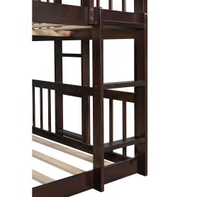 Full over Full over Full Triple Bunk Beds With Built-in Ladder And Slide 26 Full-over-full-over-full Triple Bunk Bed With Built-in Ladder And Slide and Guardrails