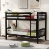 Wood Twin Over Twin Bunk Bed with Ladder 2 Wood Twin Over Twin Bunk Bed with Ladder