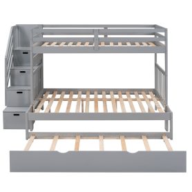 Twin Over Twin/Full Bunk Beds With Twin Size Trundle