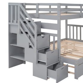 Twin Over Twin/Full Bunk Beds With Twin Size Trundle