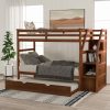 Twin over Twin Bunk Bed With Twin Trundle And 3 Storage Stairs
