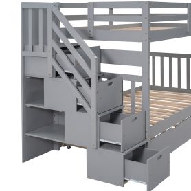 Twin Over Twin/Full Bunk Beds With Twin Size Trundle
