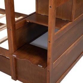 Twin over Twin Bunk Bed With Twin Trundle And 3 Storage Stairs