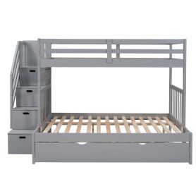 Twin Over Twin/Full Bunk Beds With Twin Size Trundle