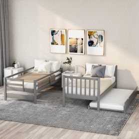 Twin Over Twin/Full Bunk Beds With Twin Size Trundle