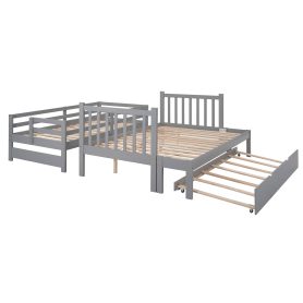 Twin Over Twin/Full Bunk Beds With Twin Size Trundle