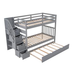 Twin Over Twin/Full Bunk Beds With Twin Size Trundle