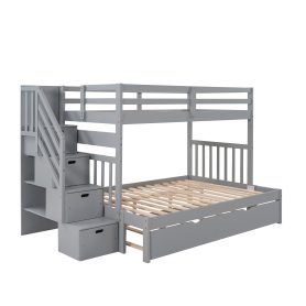 Twin Over Twin/Full Bunk Beds With Twin Size Trundle