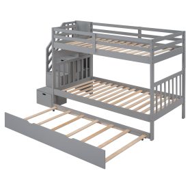 Twin Over Twin/Full Bunk Beds With Twin Size Trundle