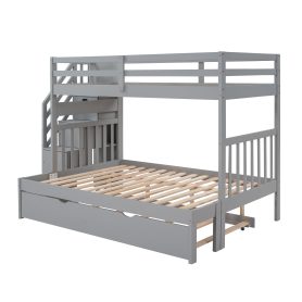 Twin Over Twin/Full Bunk Beds With Twin Size Trundle