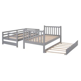 Twin Over Twin/Full Bunk Beds With Twin Size Trundle