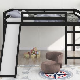 Full Loft Bed With Slide, Multifunctional Design