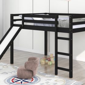 Full Loft Bed With Slide, Multifunctional Design