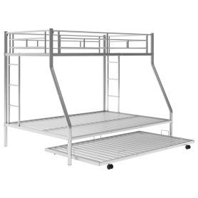 Twin over Full Bunk Bed with Twin Size Trundle, Two-Side Ladders 13 Twin over Full Bunk Bed with Twin Size Trundle, Two-Side Ladders