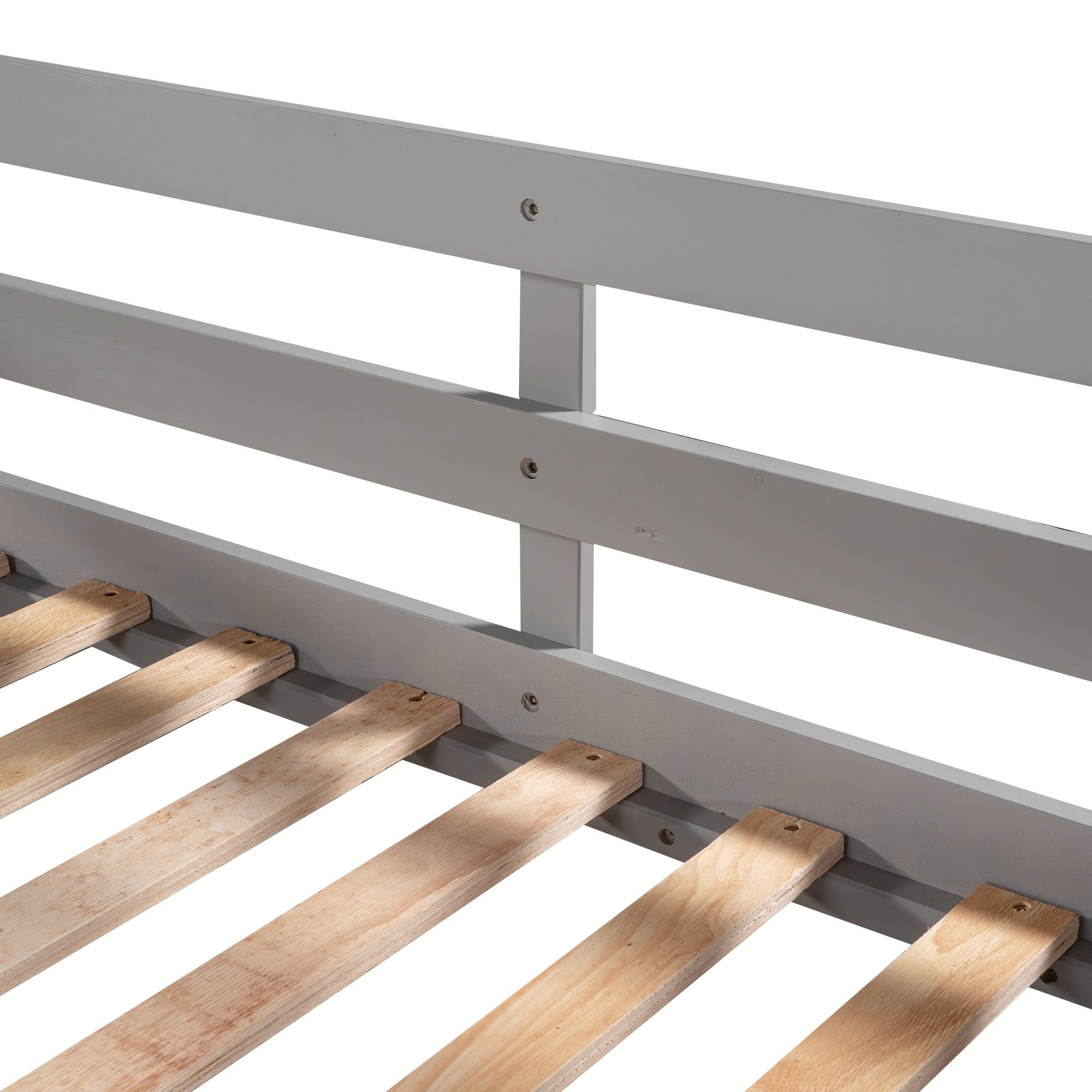 Full And Twin Size L-Shaped Bunk Bed With Slide And Short Ladder 14 Full And Twin Size L-Shaped Bunk Bed With Slide And Short Ladder