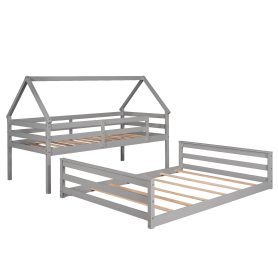 Twin over Full House Bunk Bed with Built-in Ladder 22 Twin over Full House Bunk Bed with Built-in Ladder