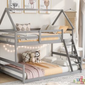Twin over Full House Bunk Bed with Built-in Ladder 20 Twin over Full House Bunk Bed with Built-in Ladder